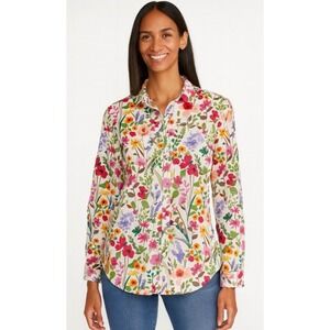 J. McLaughlin | Lois Floral Cotton Button Down Blouse Sz S